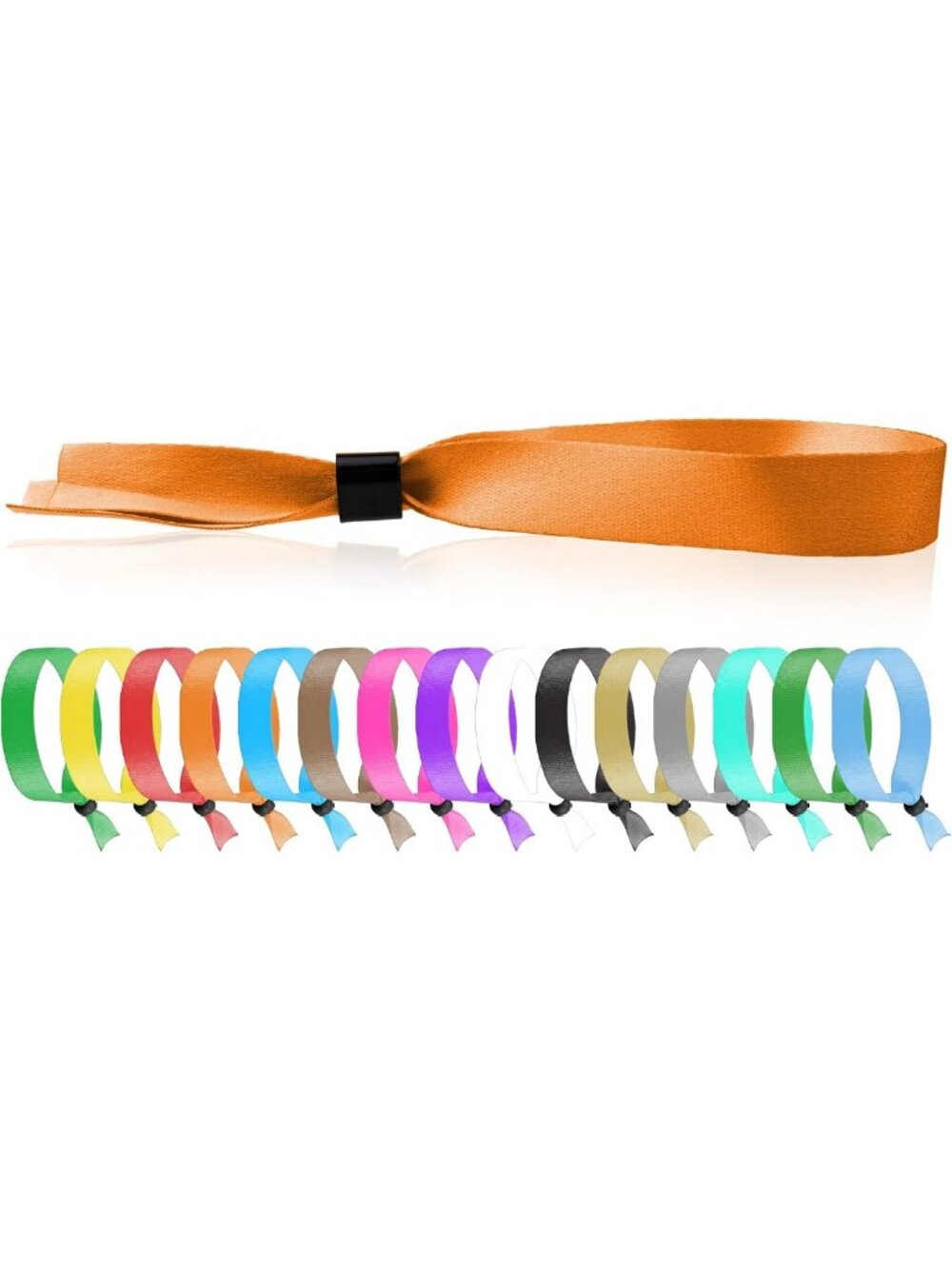 Vibrant Orange Fabric Wristbands - 100 Cloth Bracelets for Concerts & Festivals